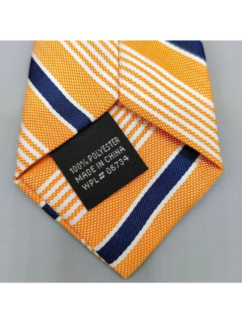 Unbranded Boys Orange, White, and Blue Striped Regimental Clip-on Tie (Ages 2-5)